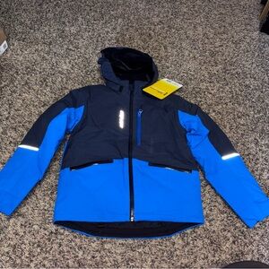 NEW Ski Doo BRP Jacket PARTICLE JACKET TEEN Logo Winter Insulated size 10 Blue